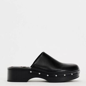 Zara Black Studded Mules worn once